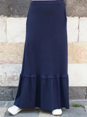 Ruffled Jersey Maxi Skirt