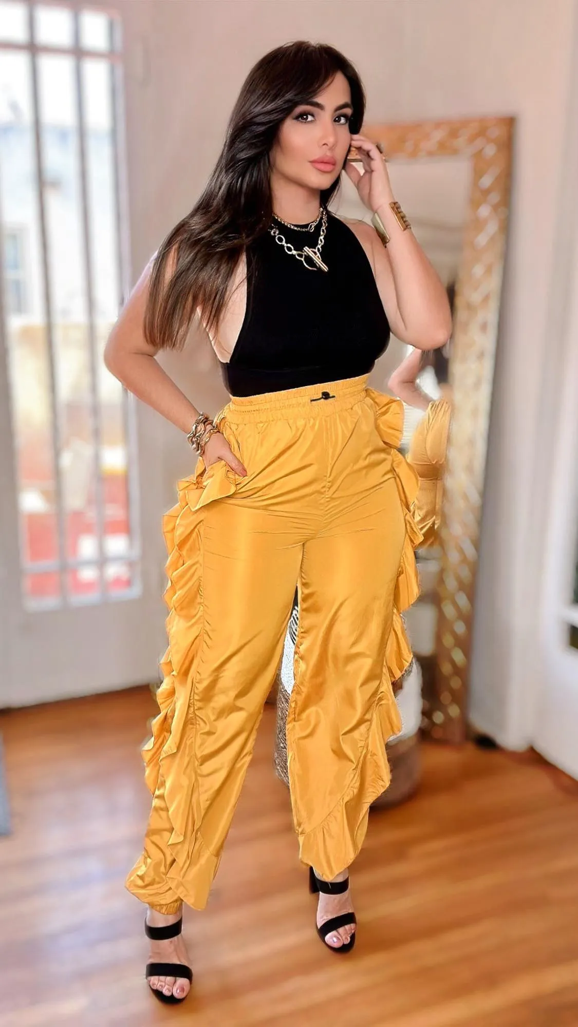 Ruffles Cargo Pants