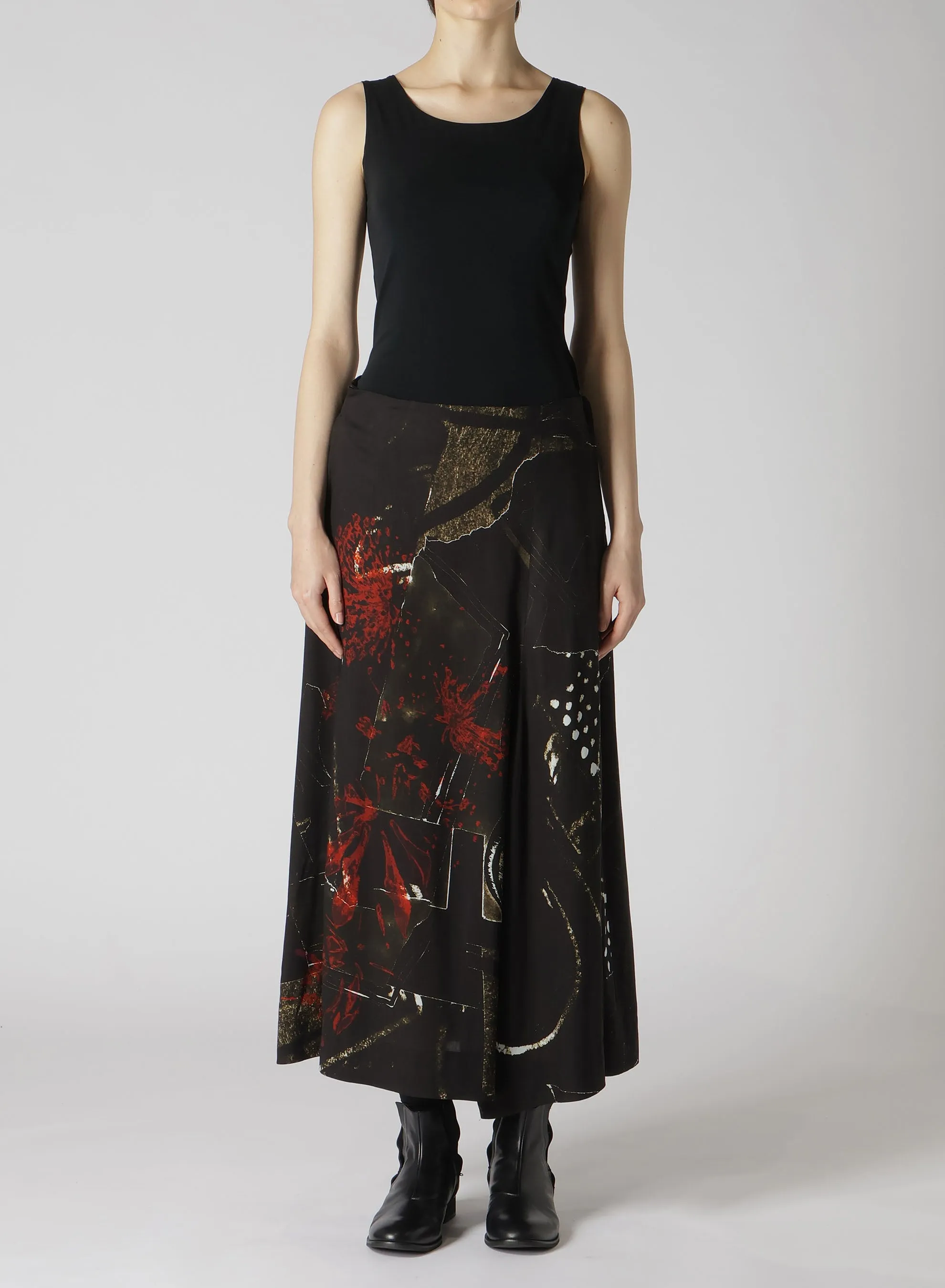 RY/LAWN AFRICAN FLOWER PT ASYMMETRIC FLARE PANTS