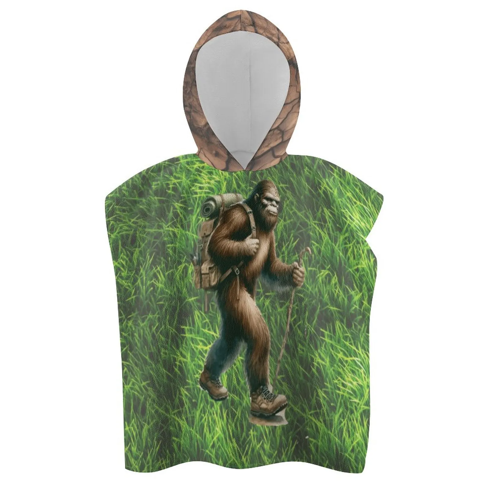 Sasquatch, Bigfoot Sports, Hooded Terry Cloth Pullover Towel for Kids, Children