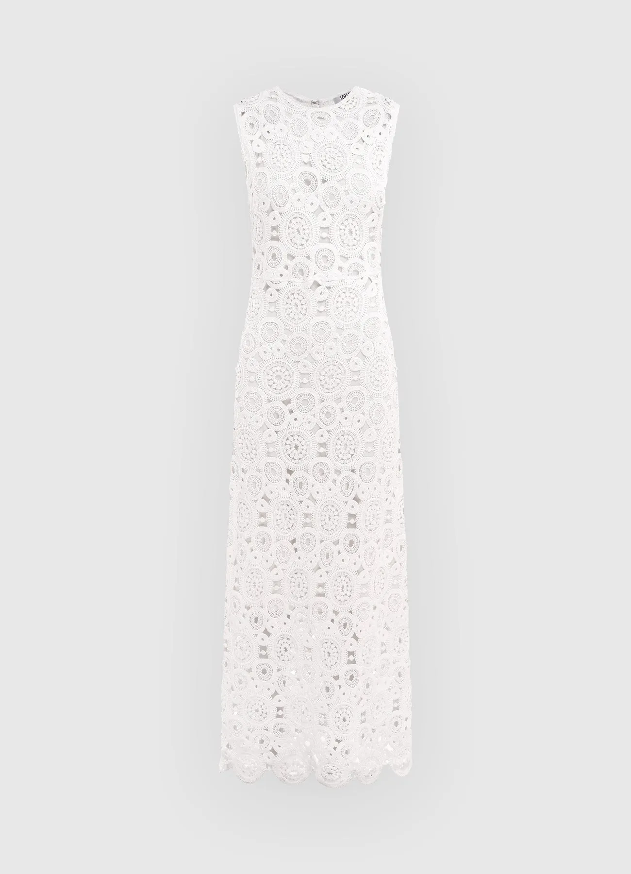 Serena Crochet Midi Dress - Snow
