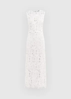 Serena Crochet Midi Dress - Snow