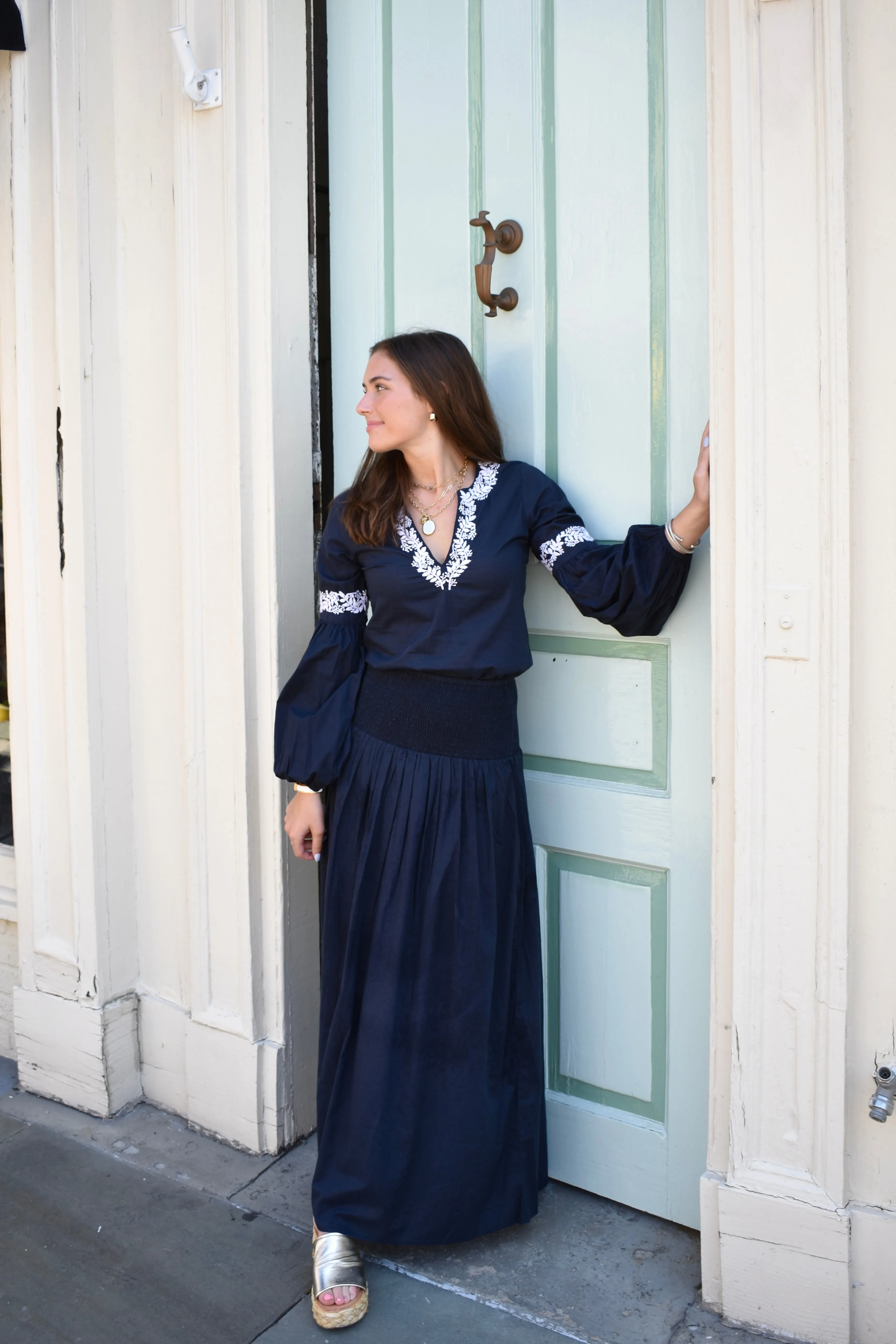 Serena Maxi Skirt Navy