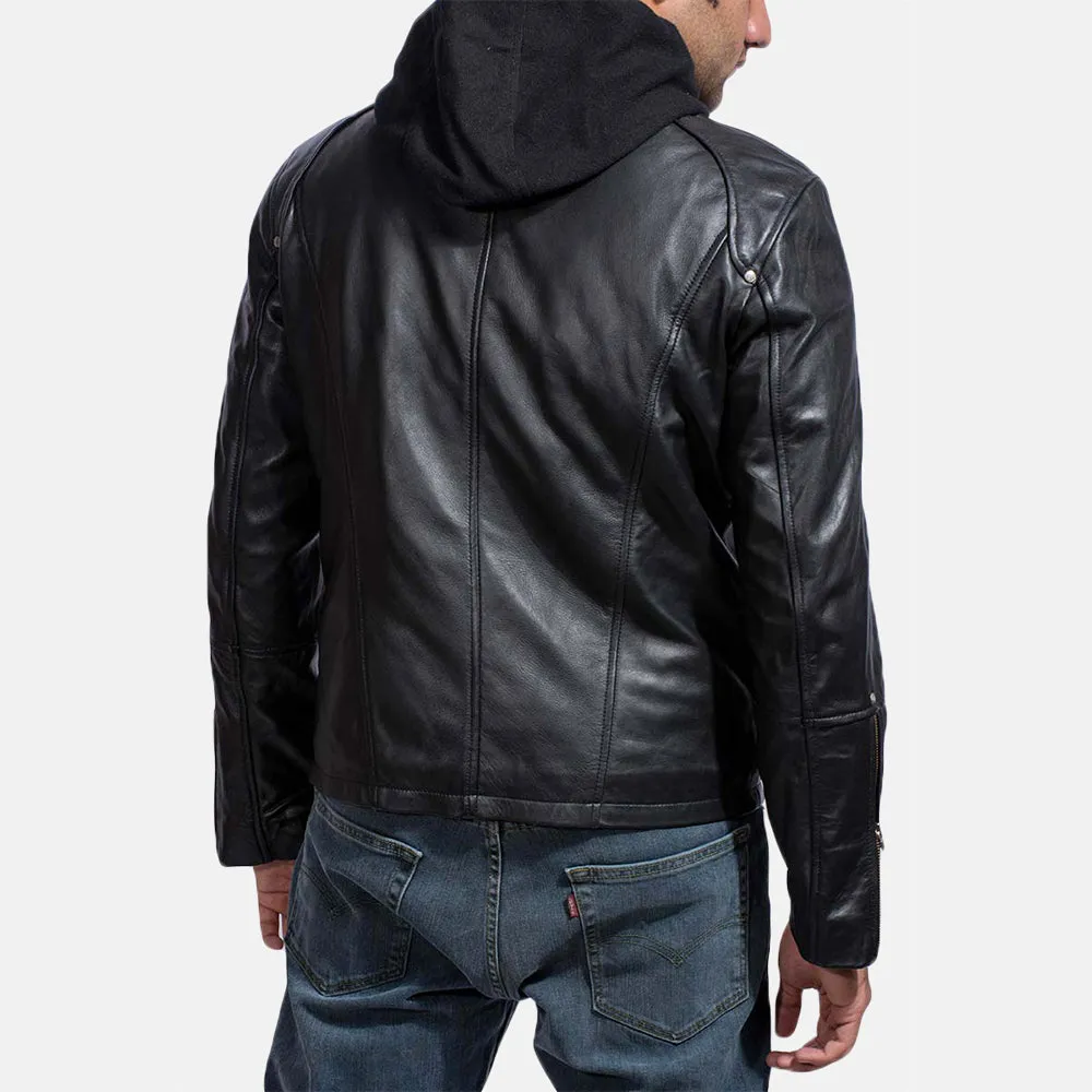 Sheep Leather Jacket with removable hood