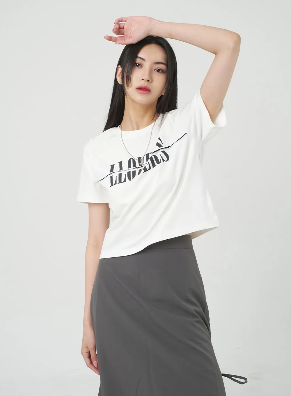 Side Slit Nylon Maxi Skirt BY312