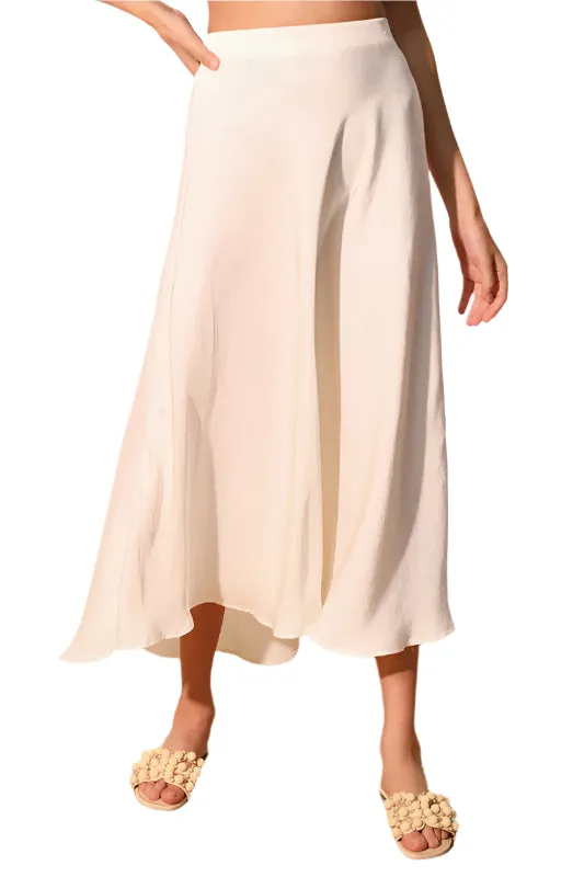 Silky Midi Swing Skirt