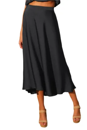 Silky Midi Swing Skirt