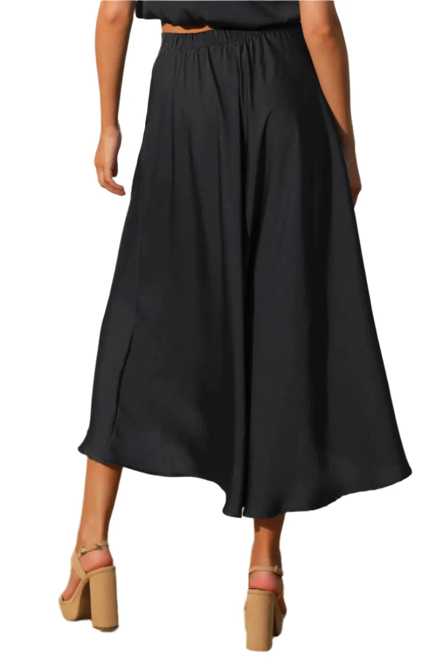 Silky Midi Swing Skirt