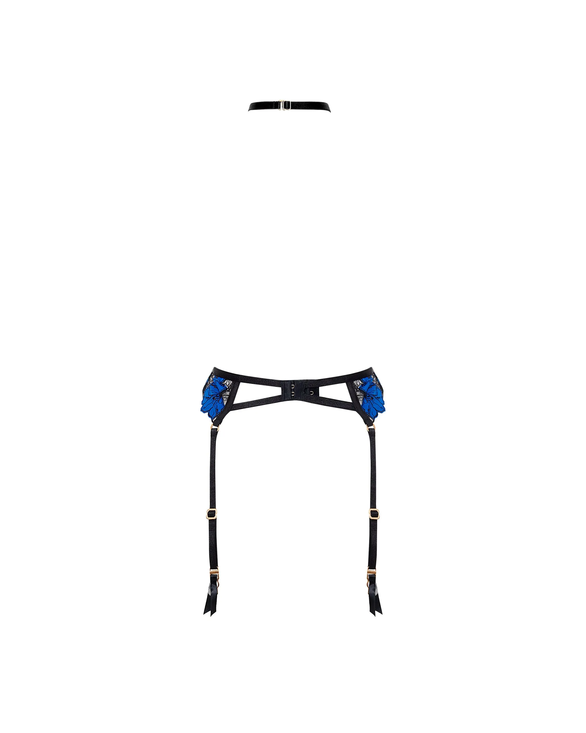 Sorento Suspender Harness (with detachable collar) Black/Egyptian Blue