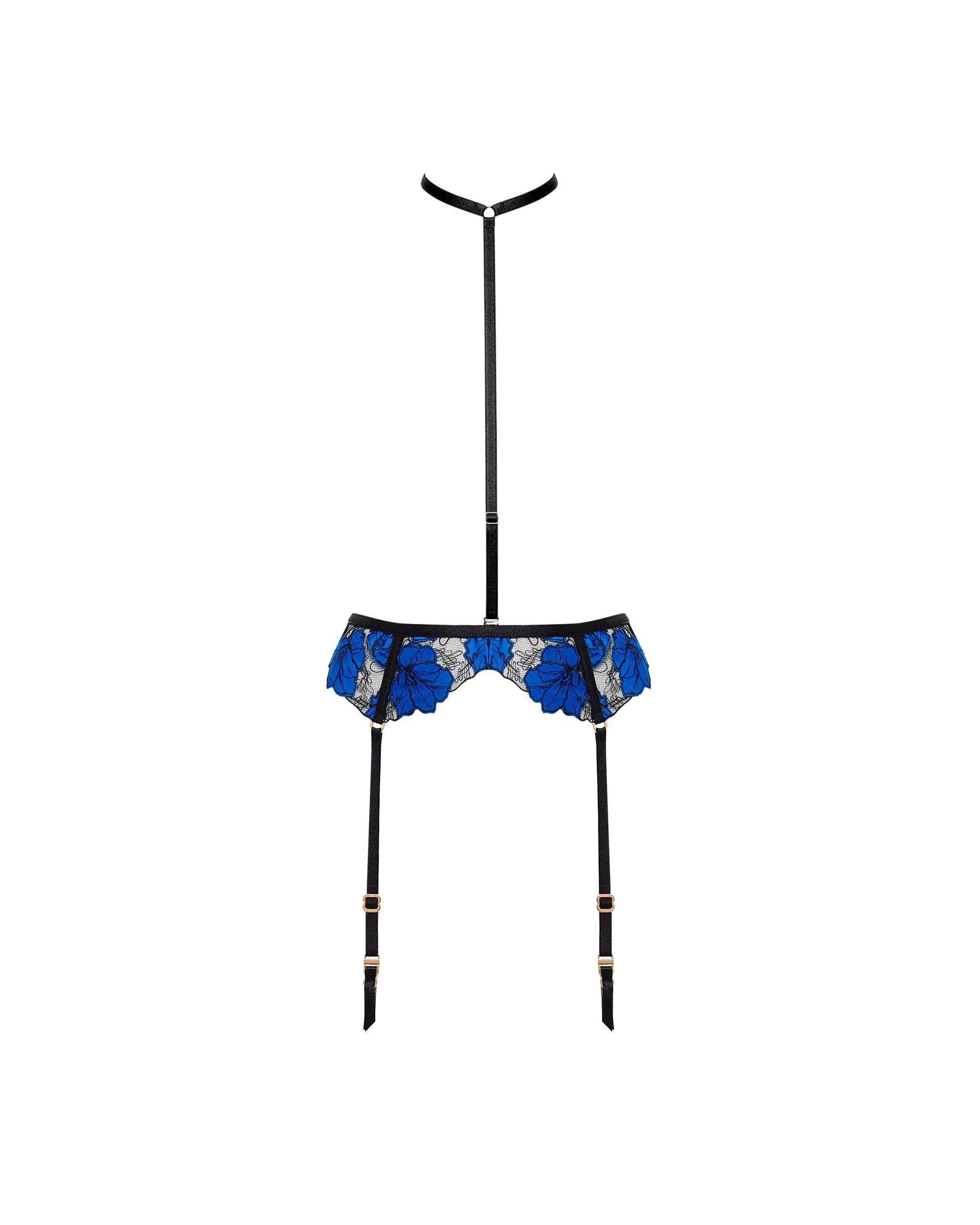 Sorento Suspender Harness (with detachable collar) Black/Egyptian Blue