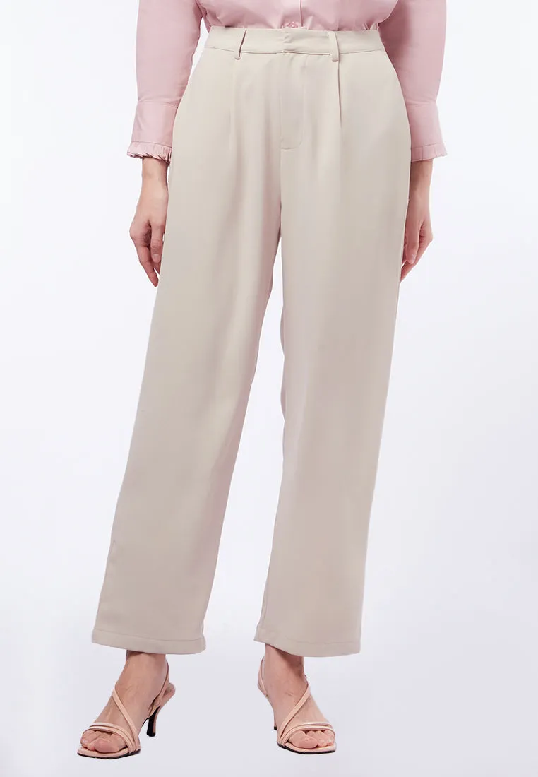 Straight Fit High Waist Pants