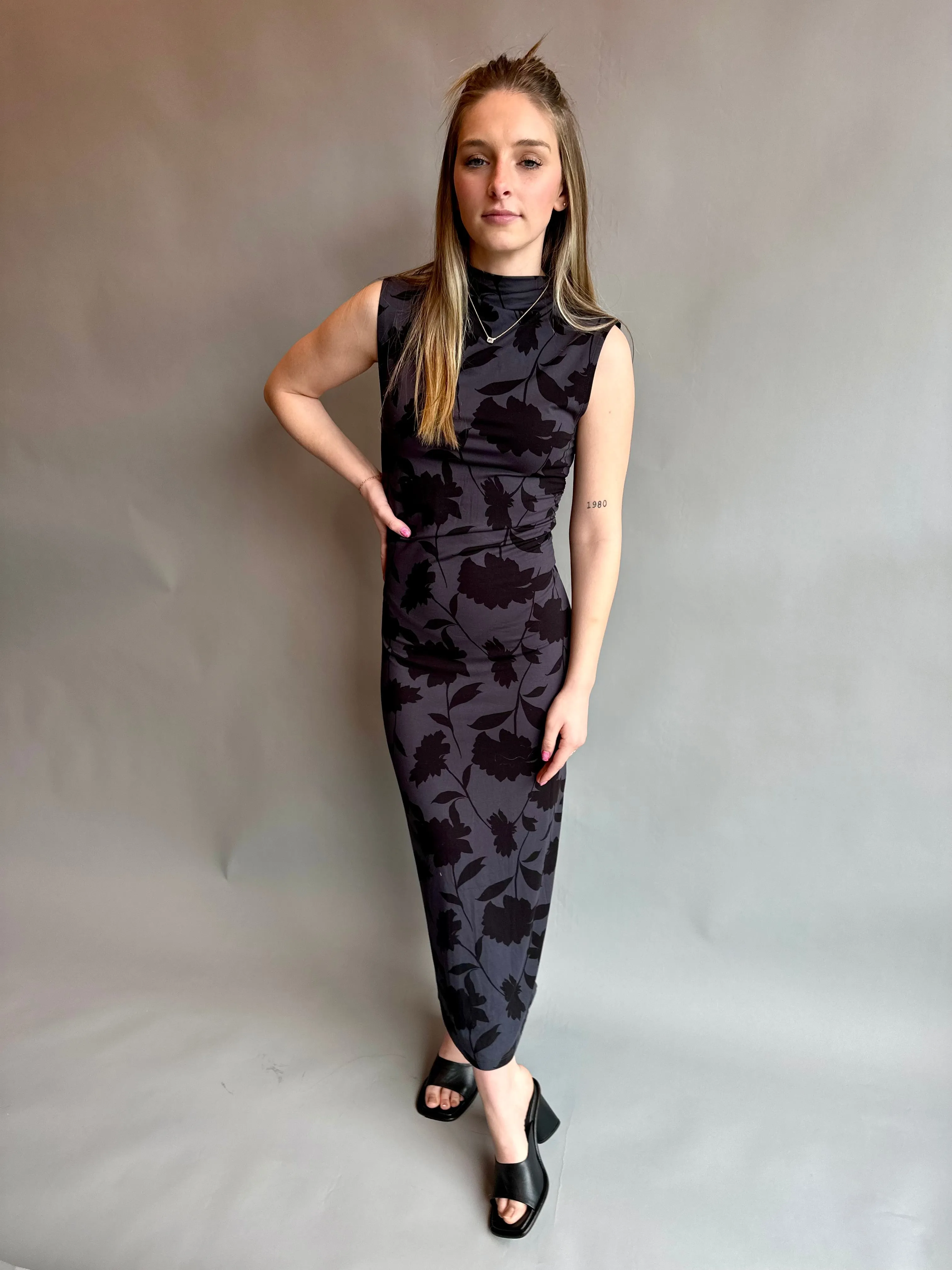 Tatum Shadow Floral Midi Dress