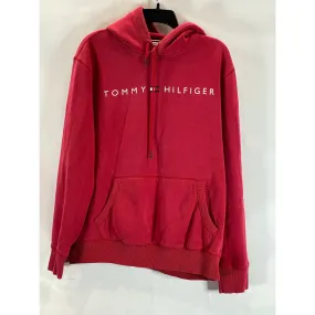 TOMMY HILFIGER Men's Primary Red Logo Regular-Fit Pullover Drawstring Hoodie SZL