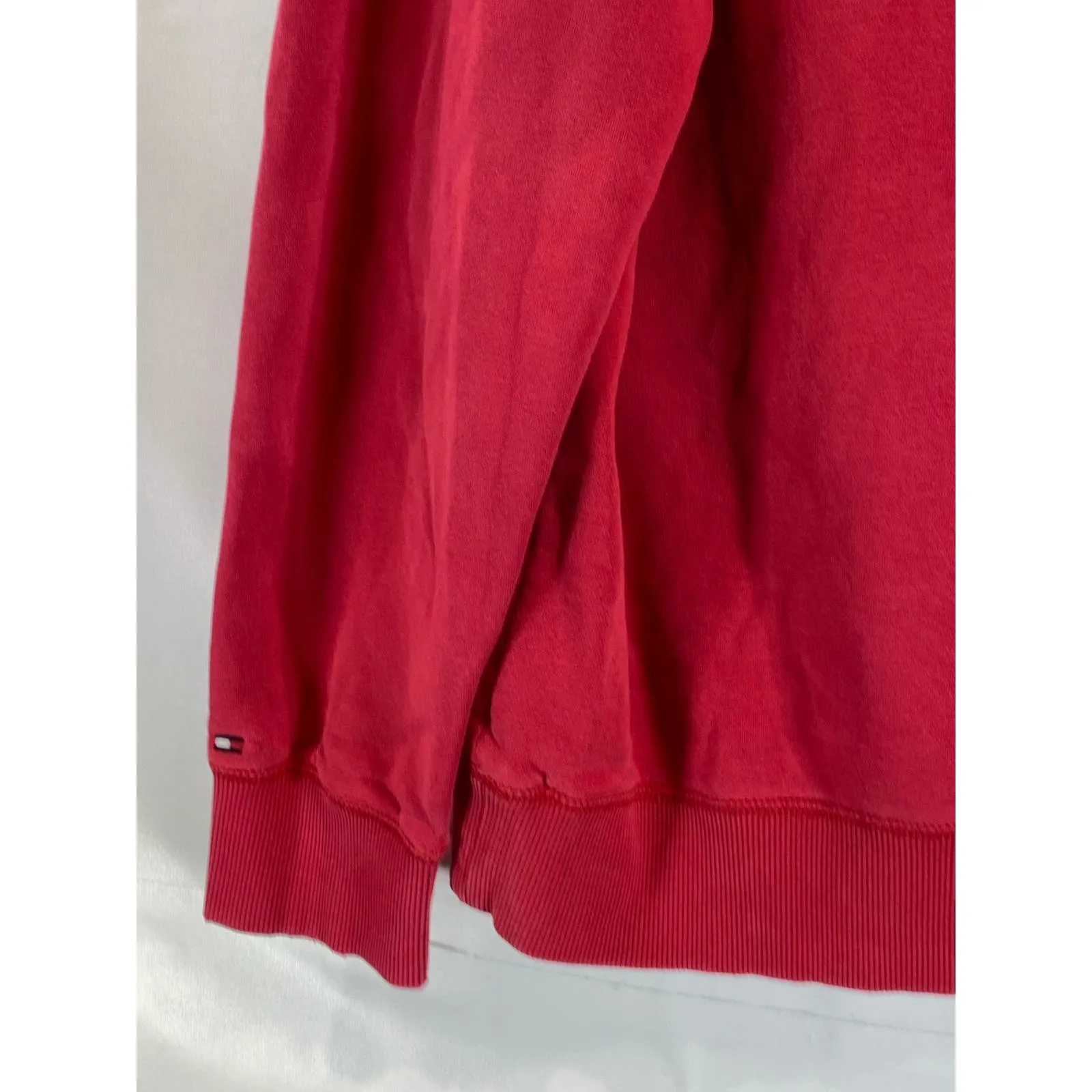 TOMMY HILFIGER Men's Primary Red Logo Regular-Fit Pullover Drawstring Hoodie SZL
