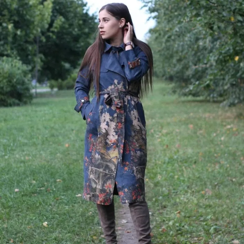 TRENCH FLORAL AUTUMN COAT