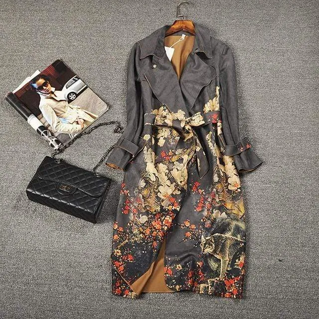 TRENCH FLORAL AUTUMN COAT