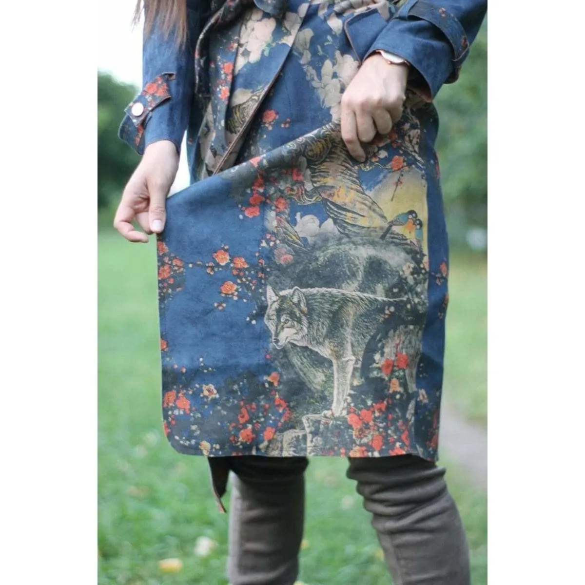 TRENCH FLORAL AUTUMN COAT