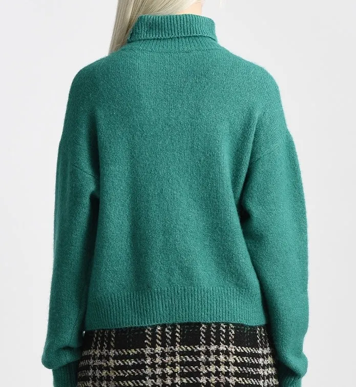 Turtleneck Sweater in Emerald Green