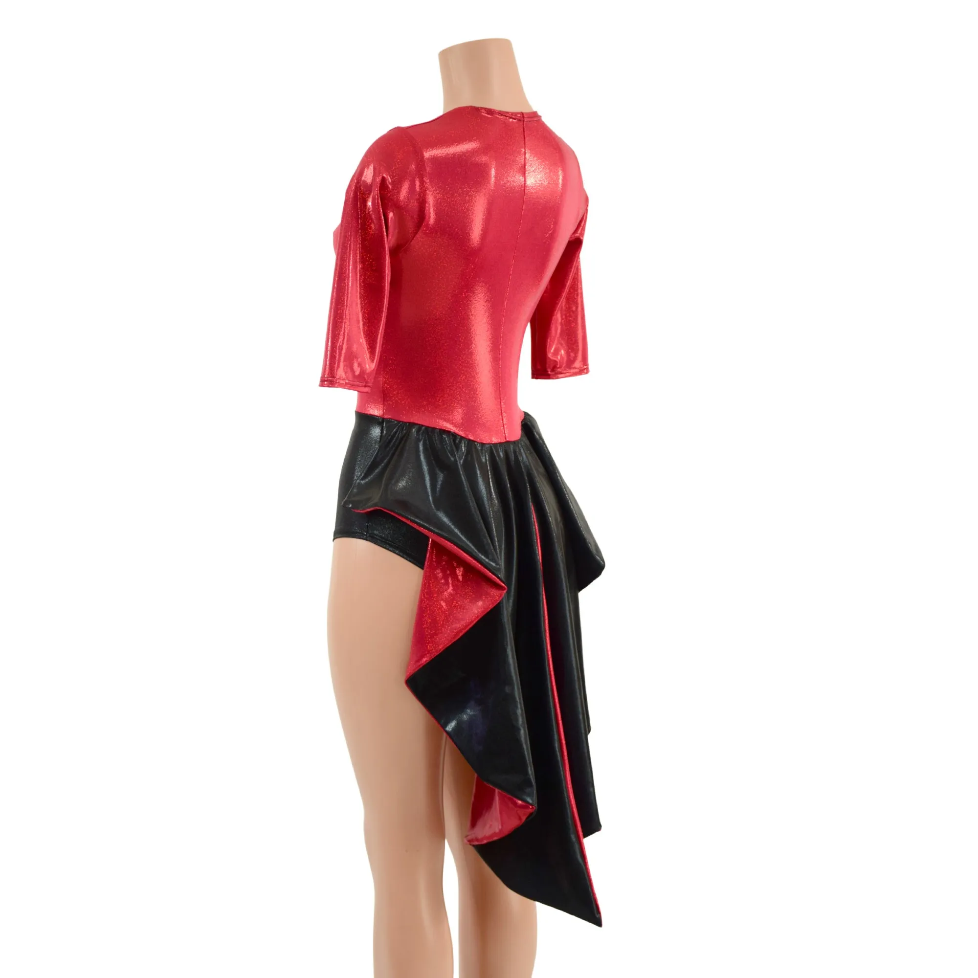 Tuxedo Back Red and Black Romper