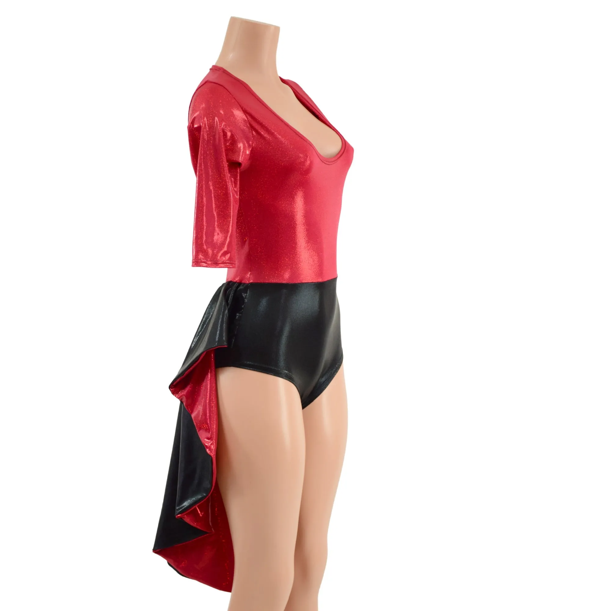 Tuxedo Back Red and Black Romper