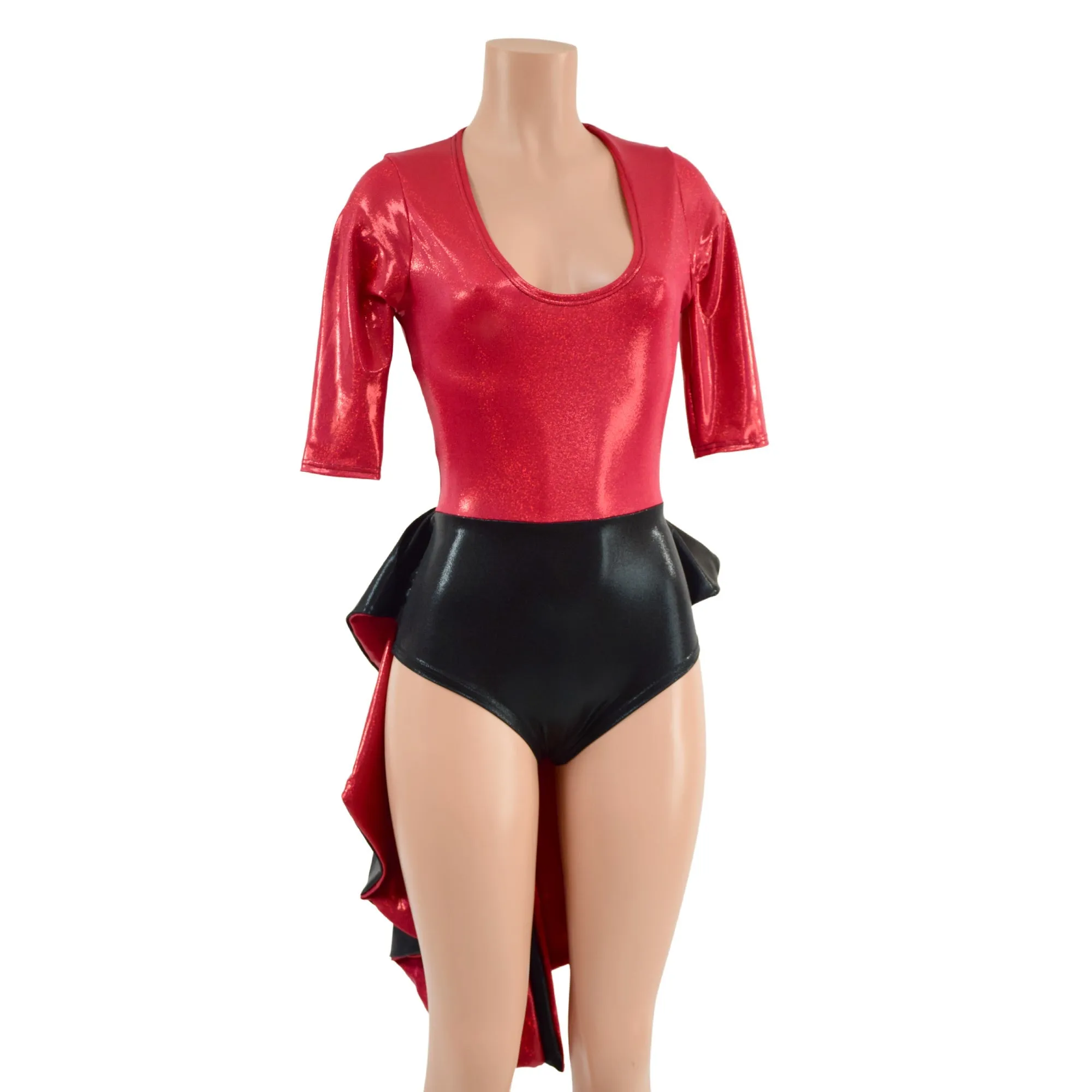 Tuxedo Back Red and Black Romper