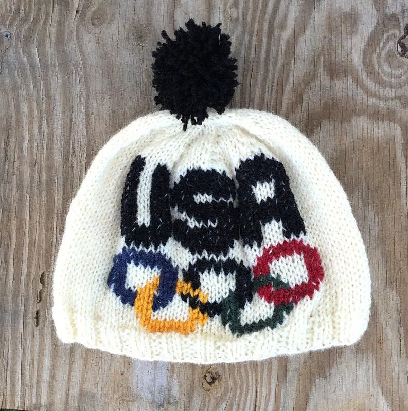 USA Hat Handknit America Hat USA OLYMPIC Rings Knit Hat
