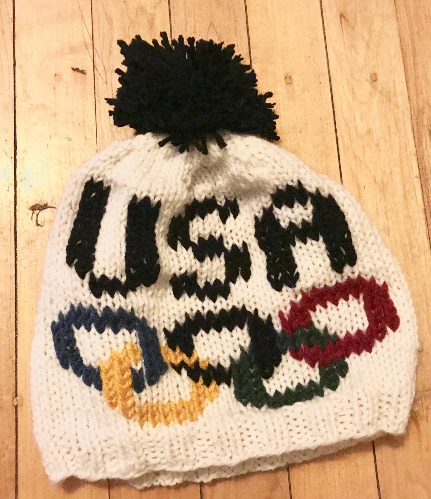 USA Hat Handknit America Hat USA OLYMPIC Rings Knit Hat