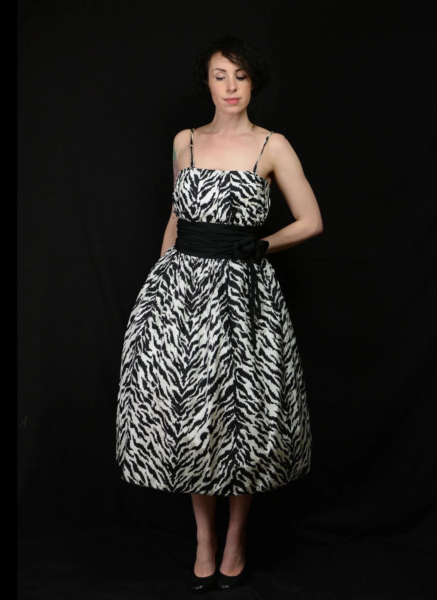 Vintage 1980s Tiger Print Cocktail Dress