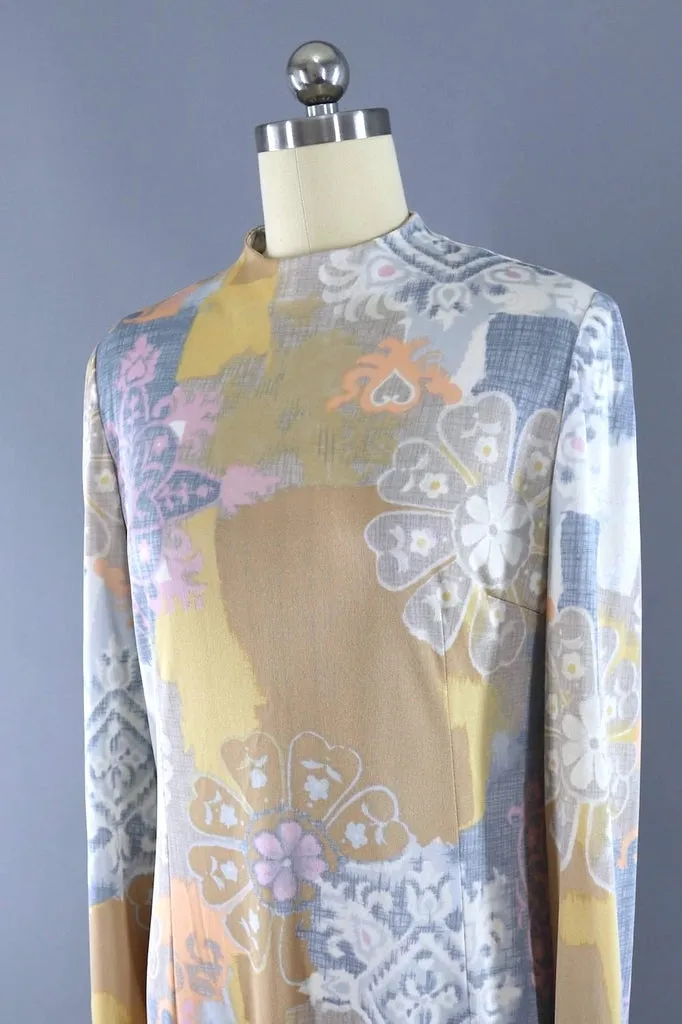 Vintage Pastel Ikat Maxi Dress