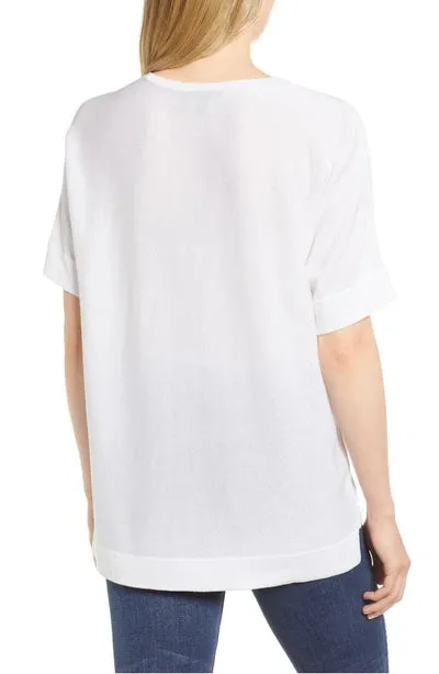White Tencel Silk Top