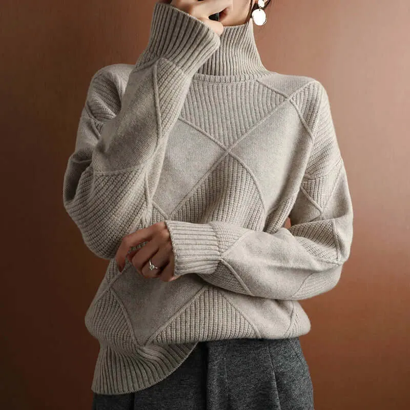 Women's Winter Warm Knitted Turtleneck Sweater