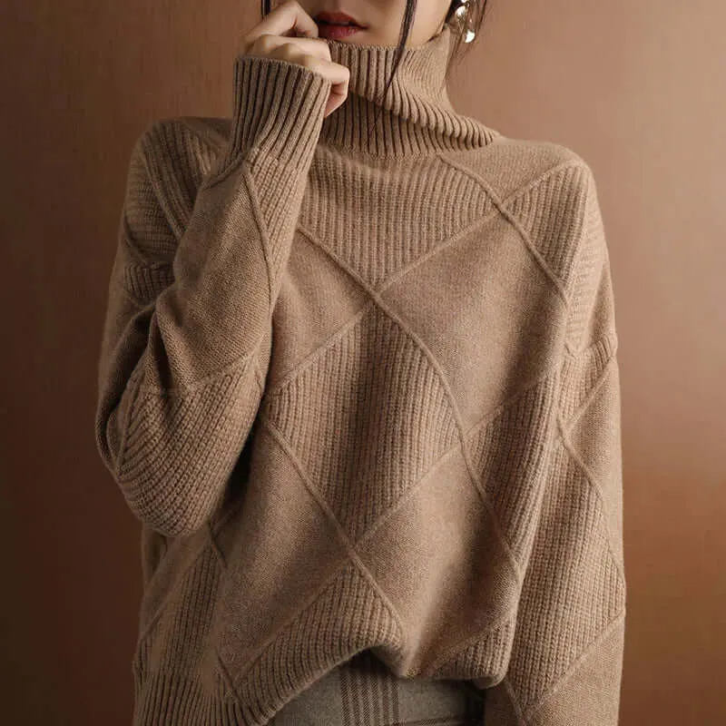 Women's Winter Warm Knitted Turtleneck Sweater