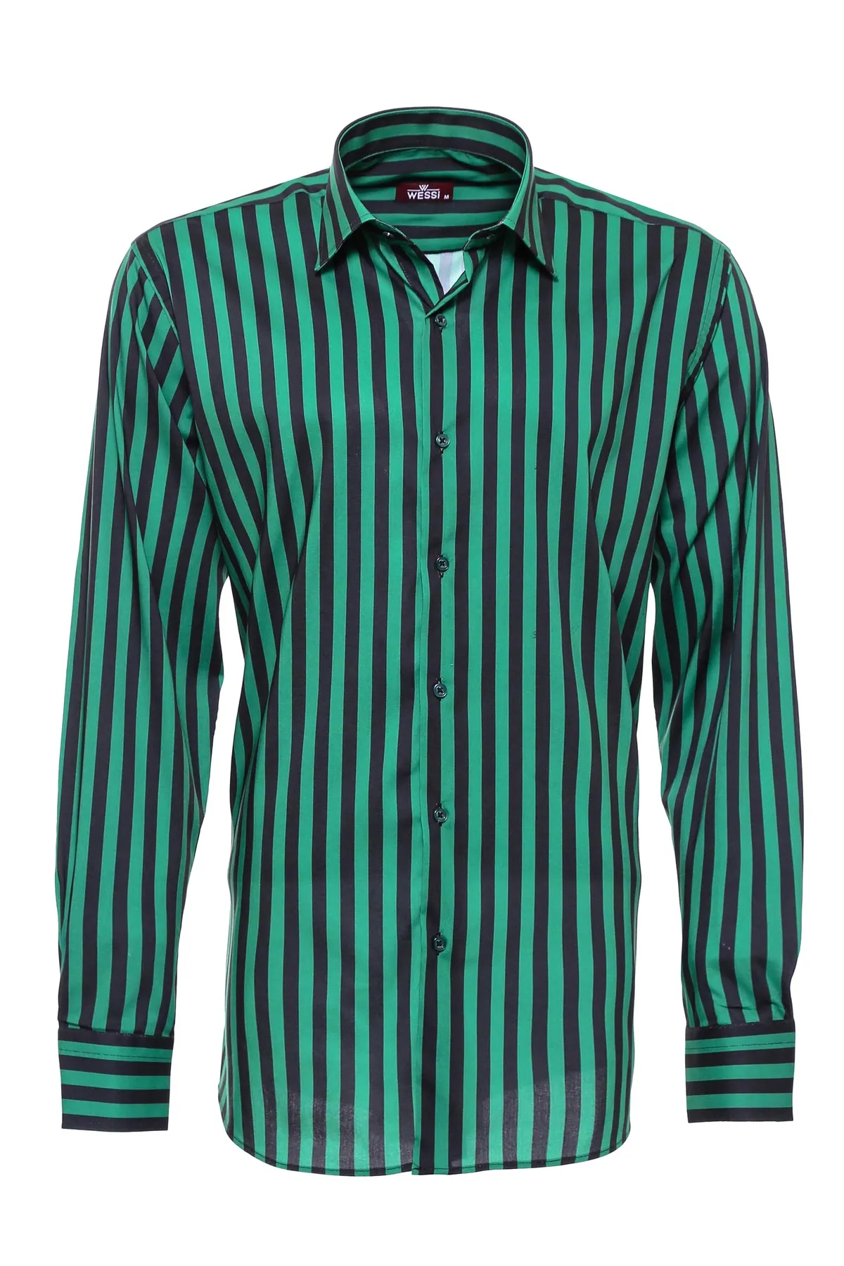WSS Black Striped Shirt Over Green  - Singen