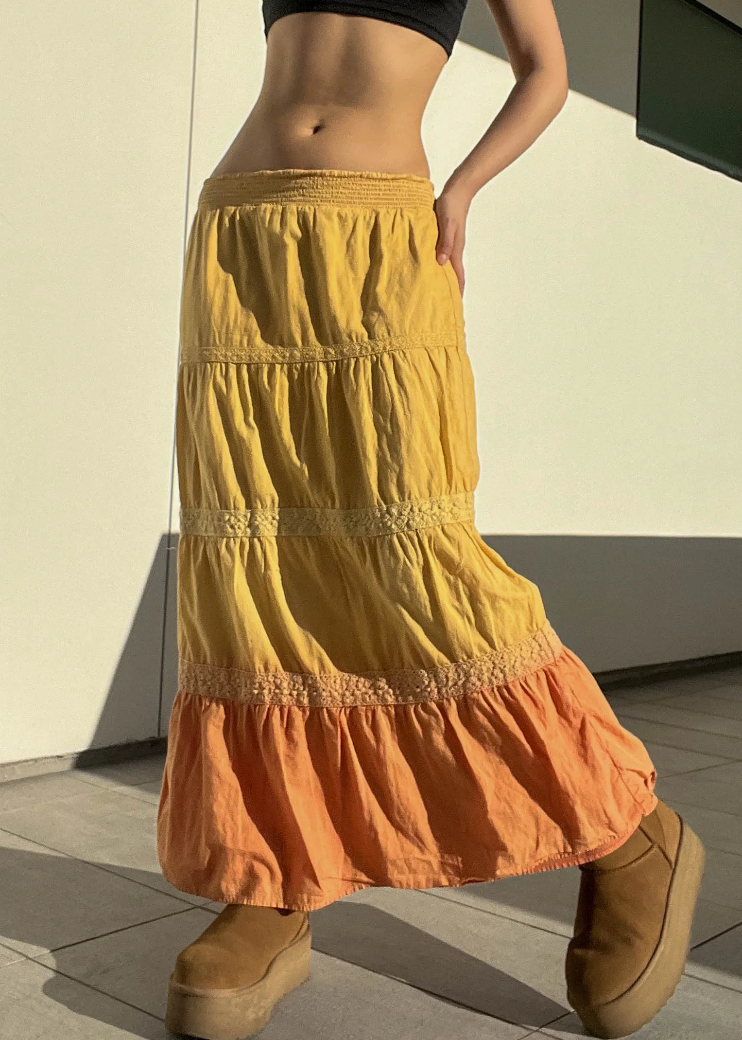 Y2k Sunshine Maxi Skirt (S-M)
