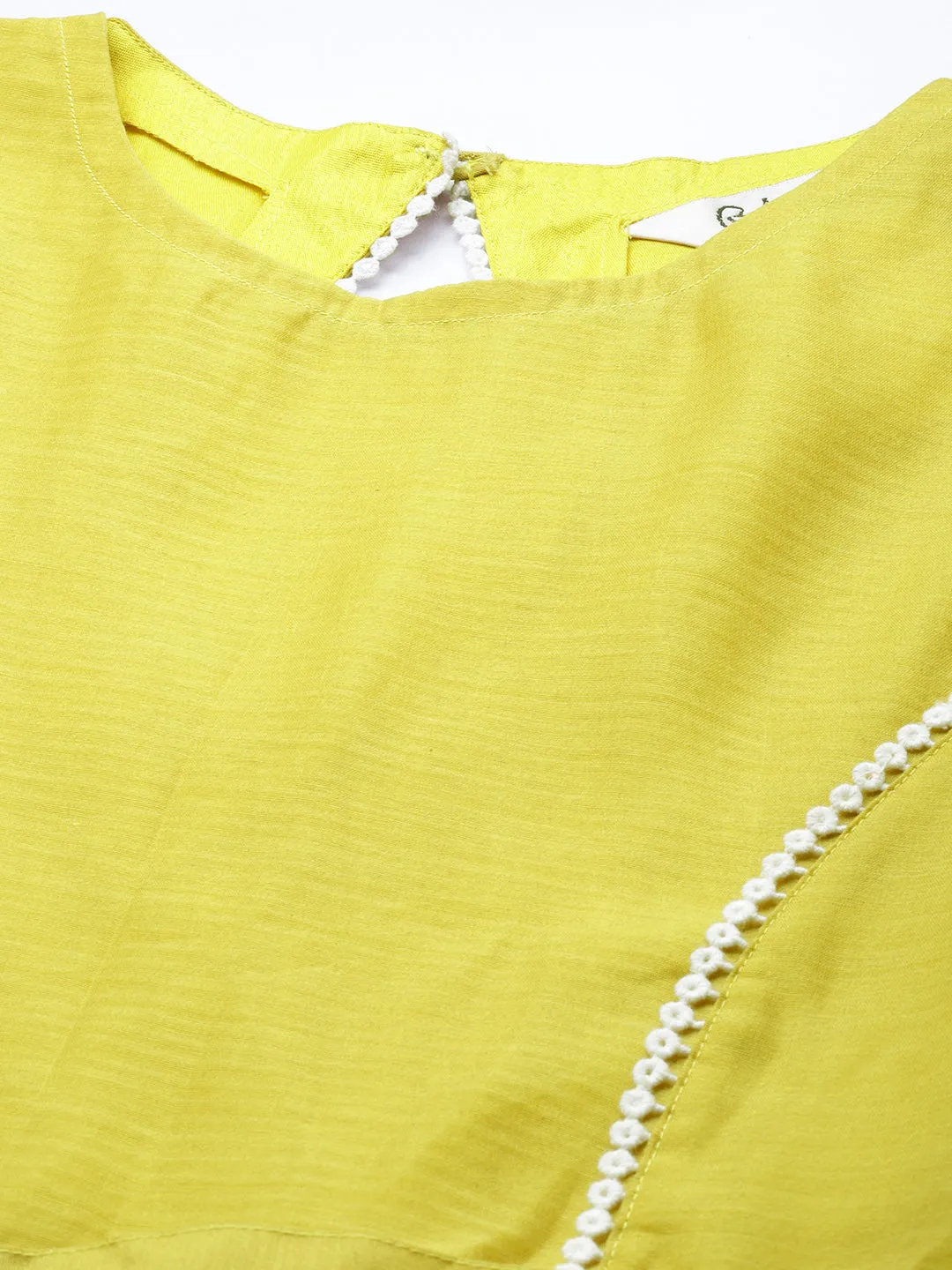 Yellow Floral Chanderi Silk Maxi Dress