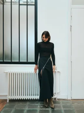 ZIP-DETAIL LONG SKIRT